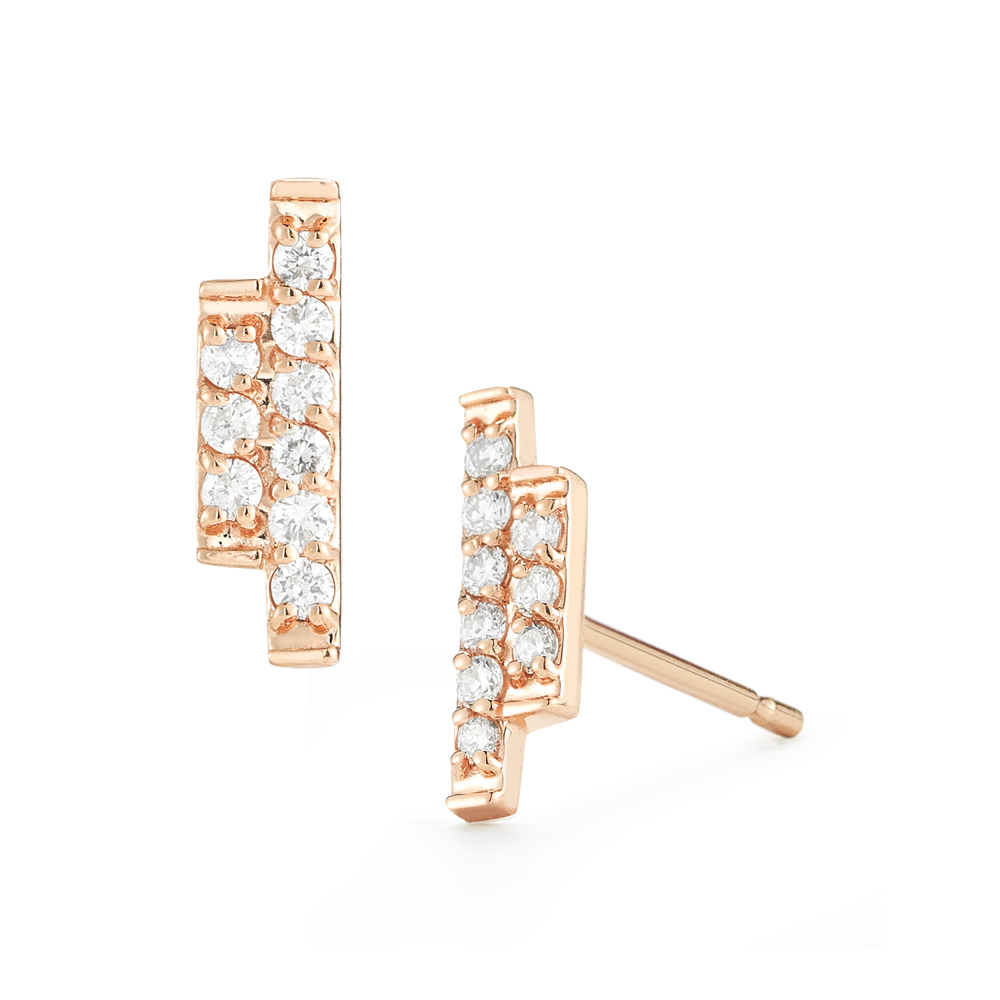 Diamond Sidebar Earrings - Barbela Design